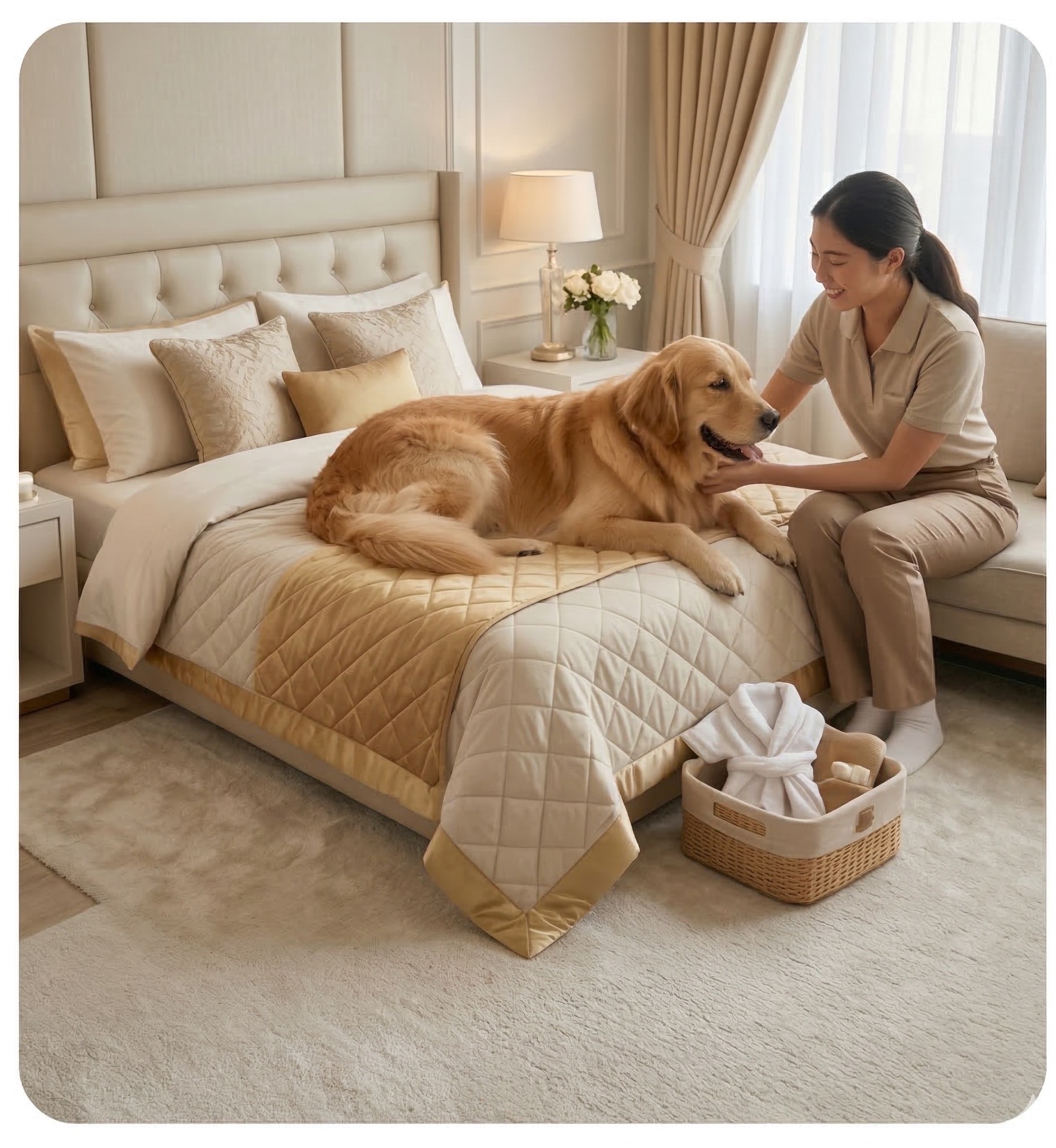 Luxury Boarding room with caretaker and pet